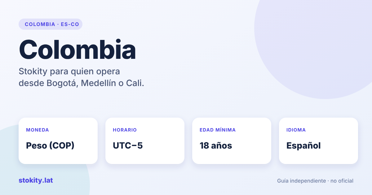 Ficha de Colombia: moneda, horario y edad mínima